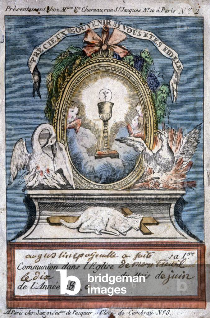 Souvenir of first Communion, 1820 (illustration)