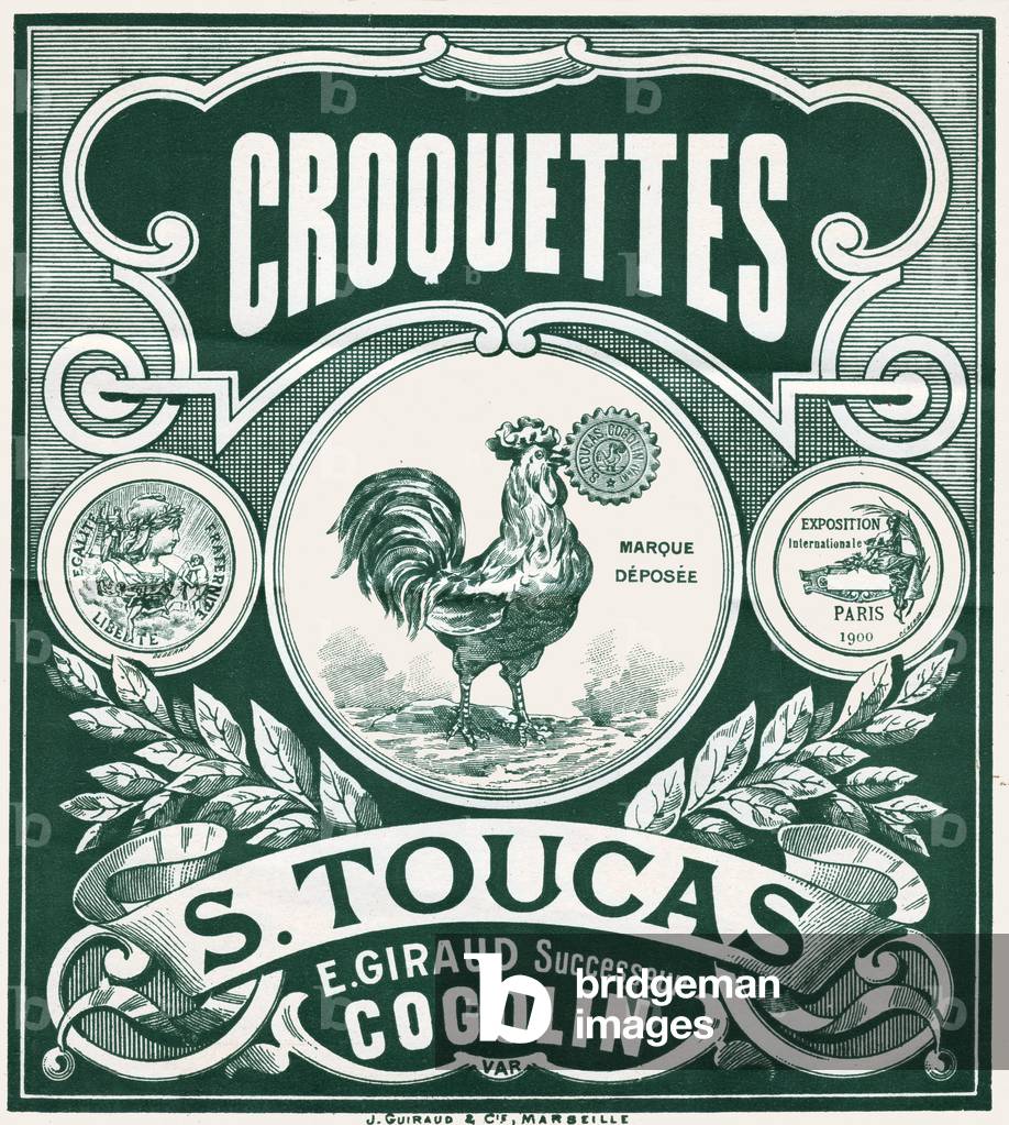 Chicken croquettes. (engraving, circa 1900)
