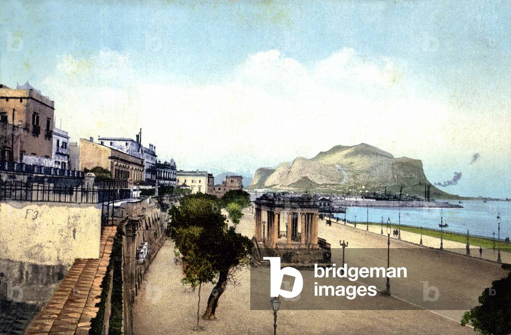 Geography. Italy. Palermo, Foro Umberto Ist. Postcard, Italy, c.1920 (postcard)