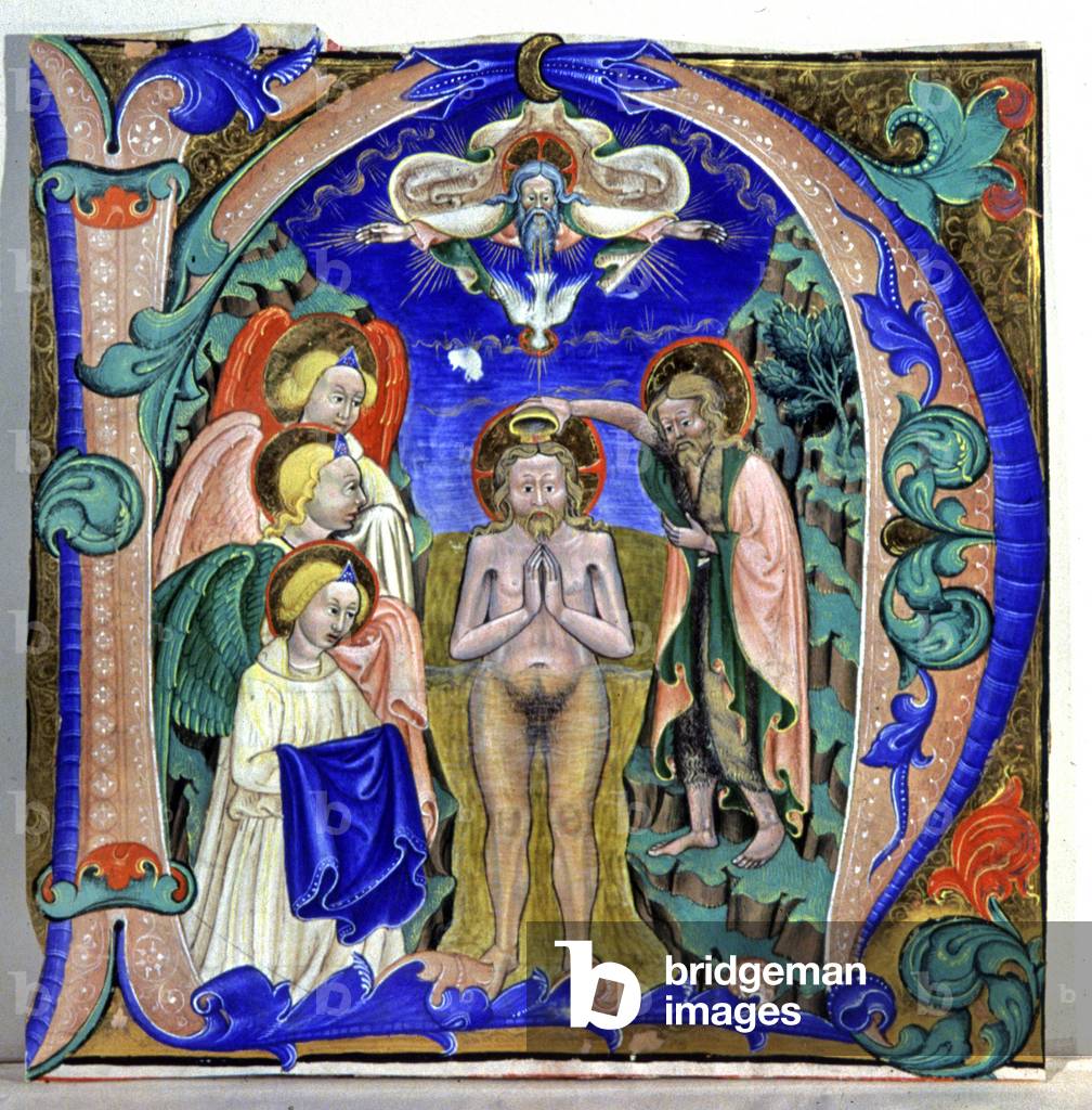 The baptism of Christ, 15th century (miniature)