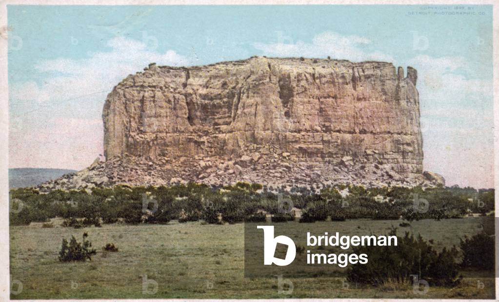 Geography. The Mesa Encantada, Enchanted Mesa, New Mexico. Postcard, USA, 1899. (postcard)
