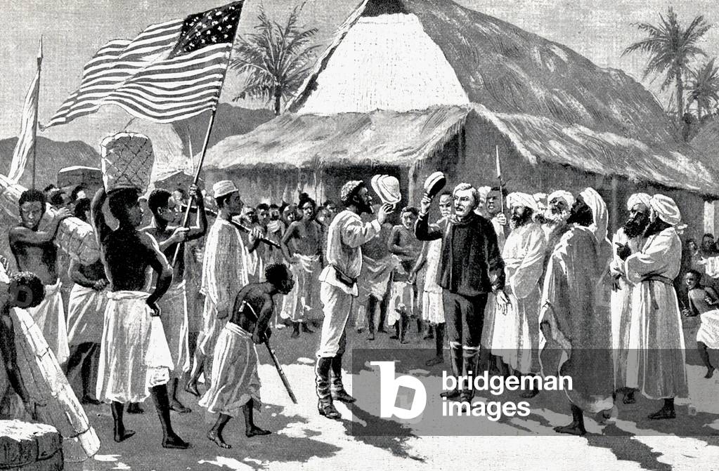 The meeting of Stanley and Livingstone, c.1880 (engraving)