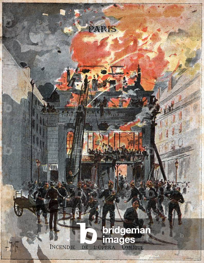 Incendie de l'Opera Comique. Fire at the Opera Comique.