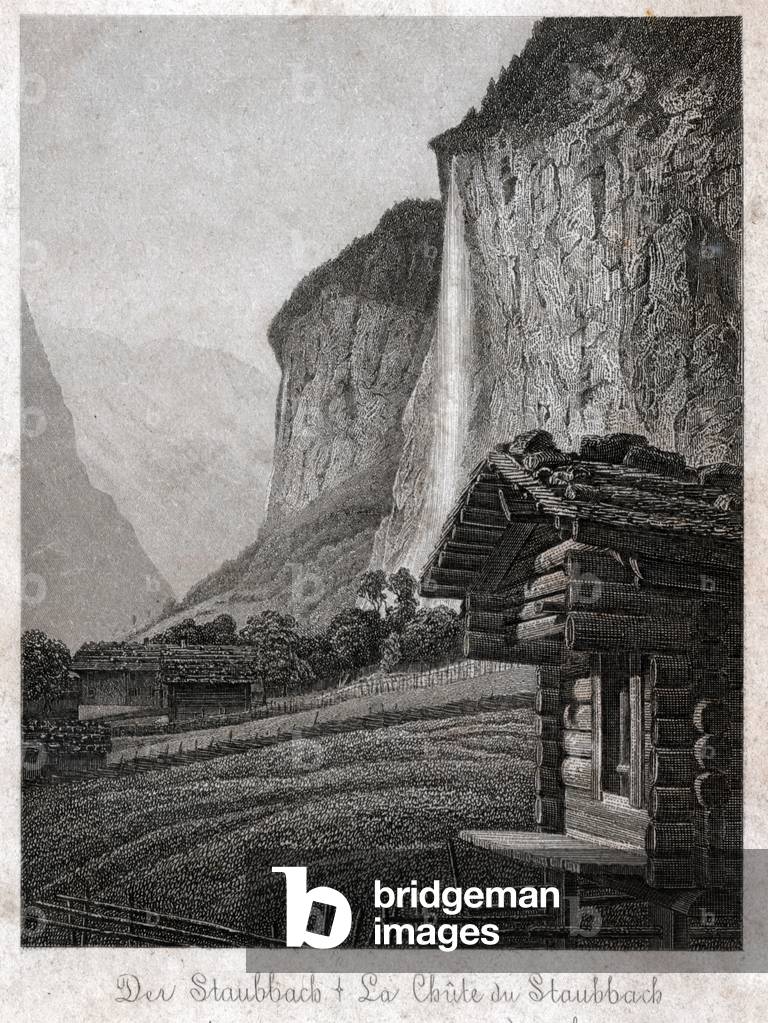 Staubbach Waterfall. (engraving, ca. 1830)