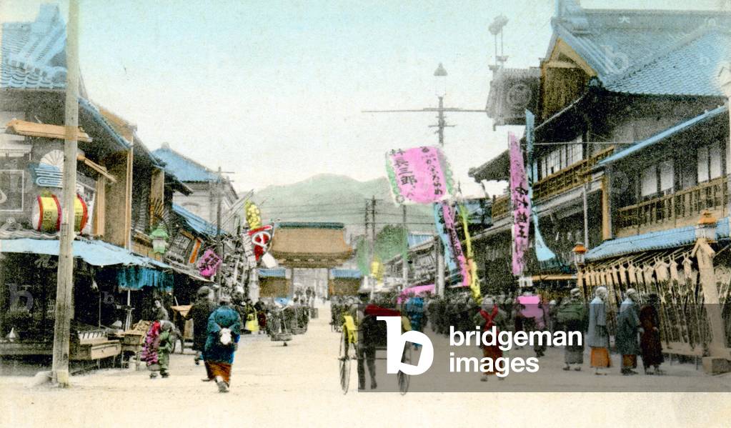 Daikokuza theatre and Nanko Temple, Kobe, c.1920 (postcard)