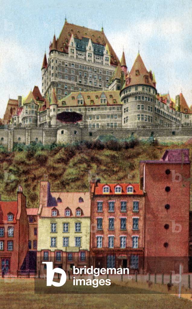 Frontenac castle in Kingston, Ontario, postcard c. 1920-1930