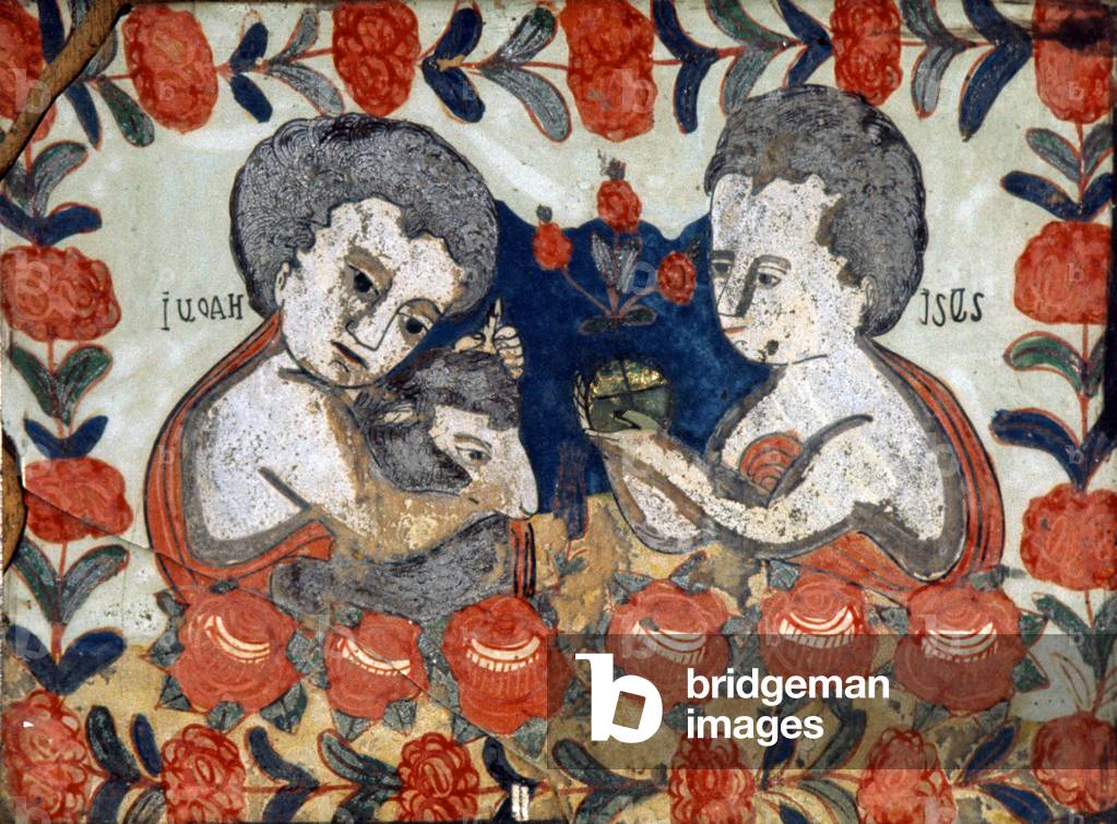Saint John the Baptist and Jesus, late 19th century (icon on glass)