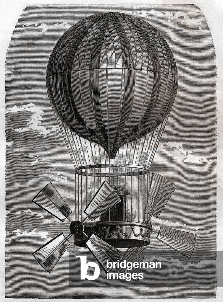 Ballon captif. Captive balloon.