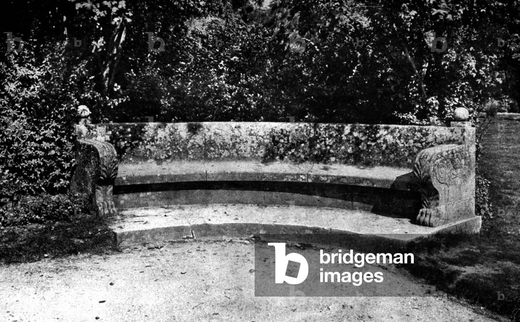 The bench of Napoleon 1, Compiegne castle, c.1900-20 (b/w photo)