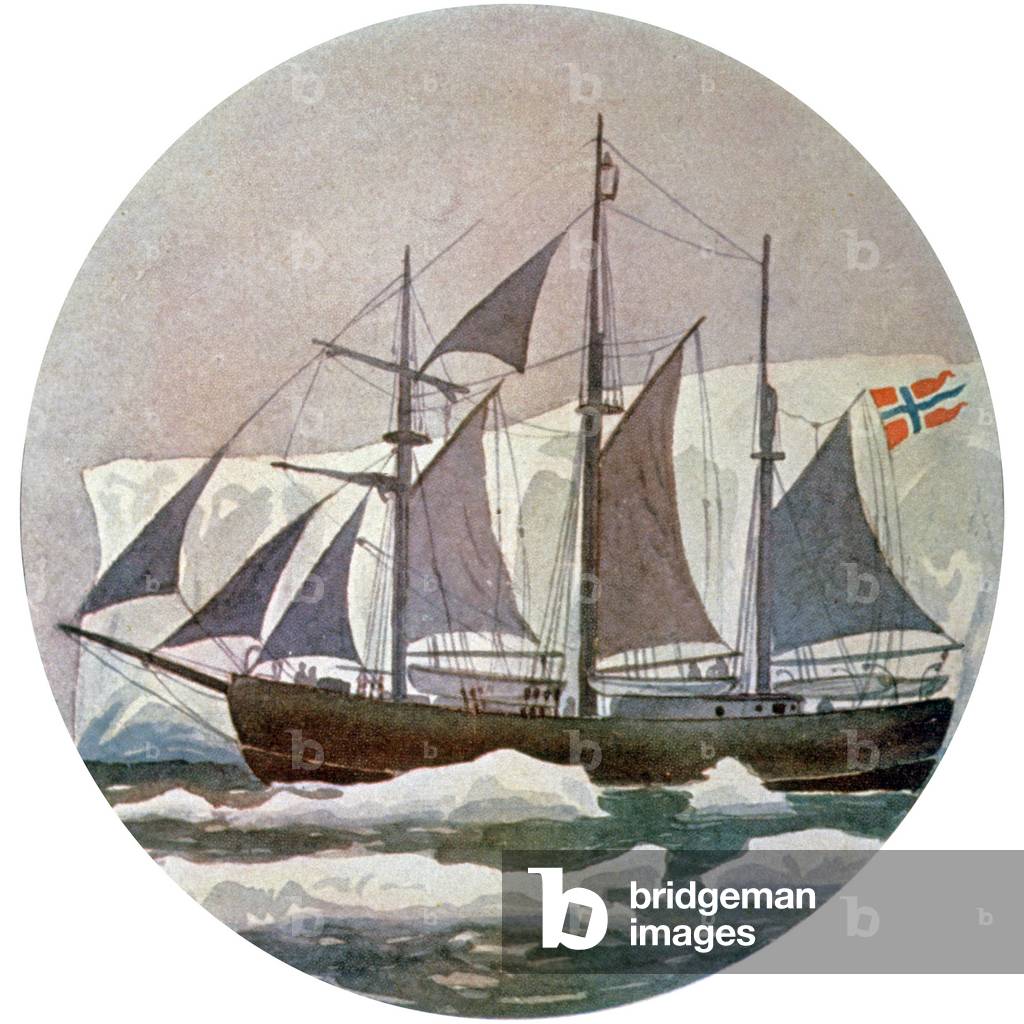Sailboat the Fram, Exploration de Amundsen, 1929 (illustration)