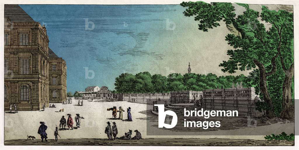 Jardin du Luxembourg, Paris. (engraving, 17th century)
