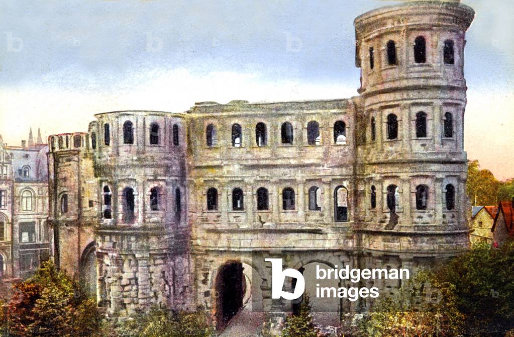The Porta Nigra (Nigra gate) in Trier, postcard early 20th century