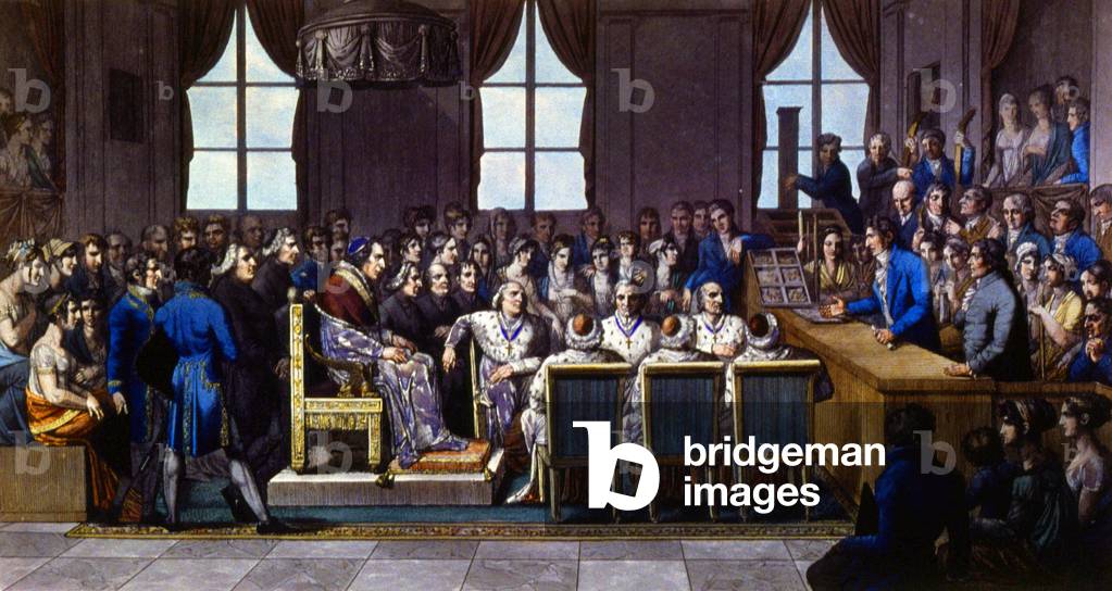 Pius VII visits the Institute for the Blind, Paris, 19th century (print)