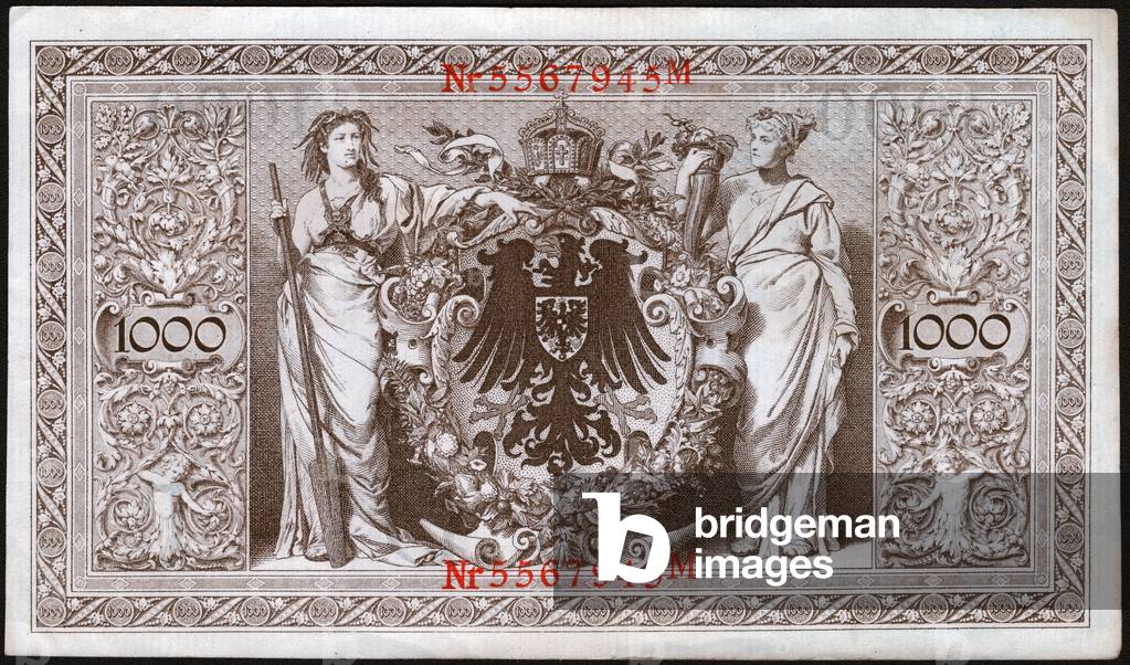 Thousand Mark ticket. (engraving 1910)