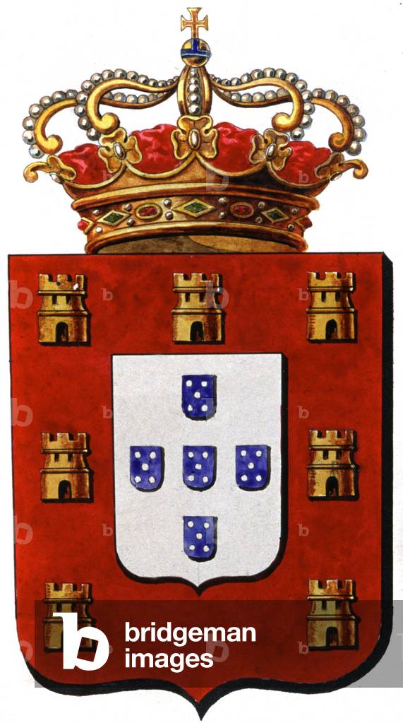 Coat of arms of the Kingdom of Portugal, 19th century (print)