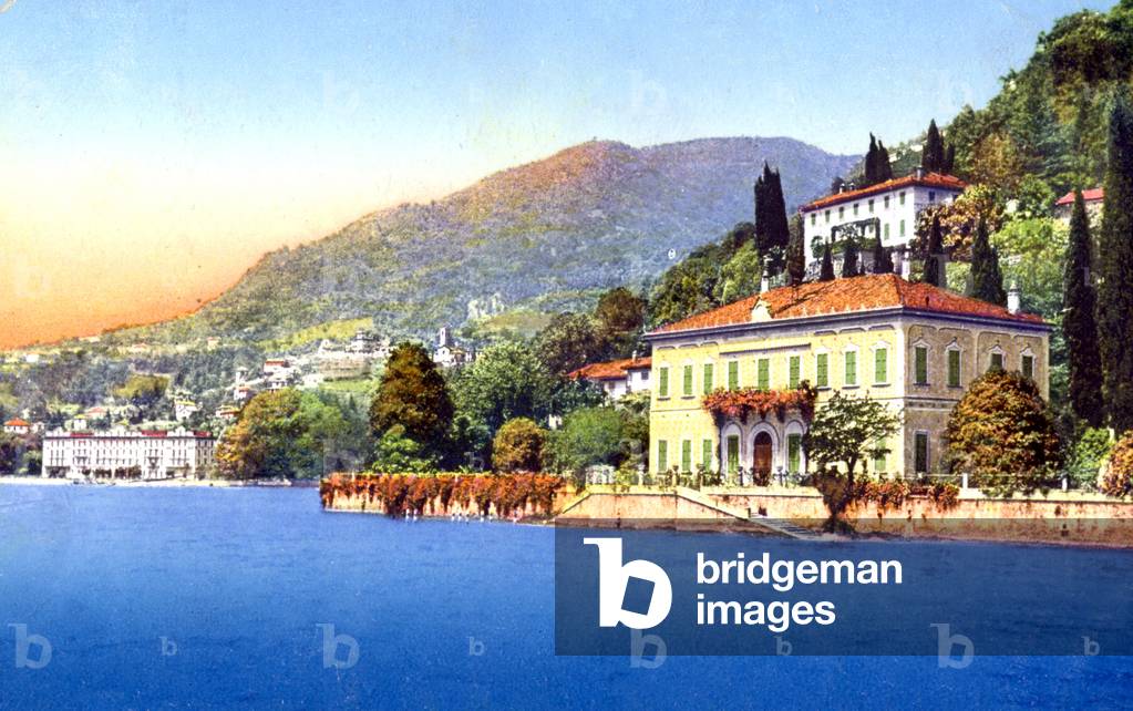 Come lake and Este villa in Italy c. 1920, postcard