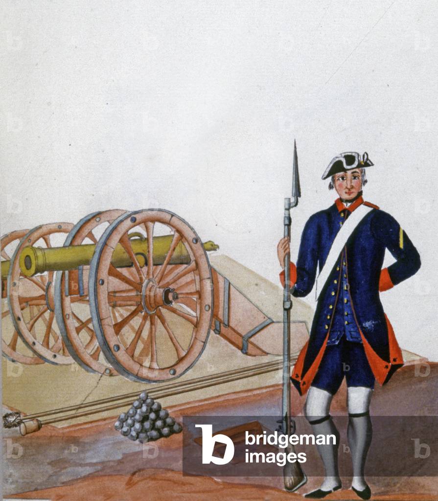 Royal Artillery Officer, 1768 (watercolour)