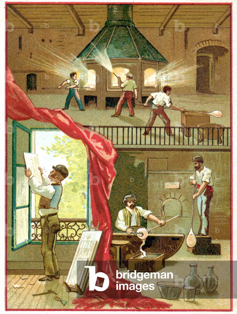 The glass: from the glassblower to the window-pane workers, c. 1900-1910 (chromo)