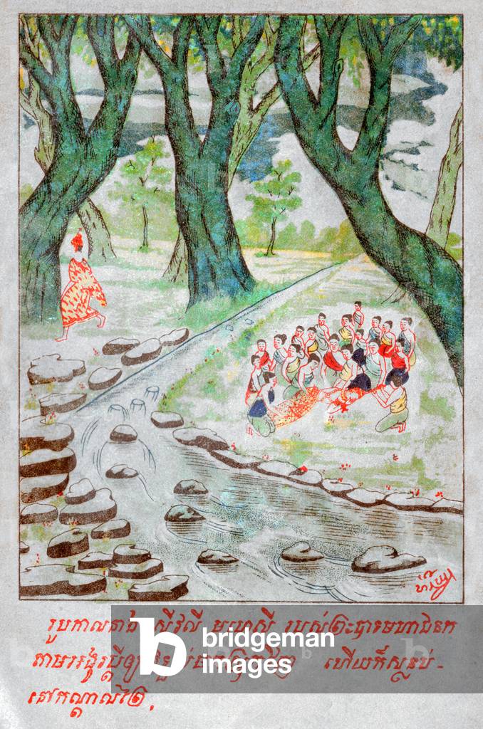 Mahajanaka Jataka. (engraving, ca. 1910)