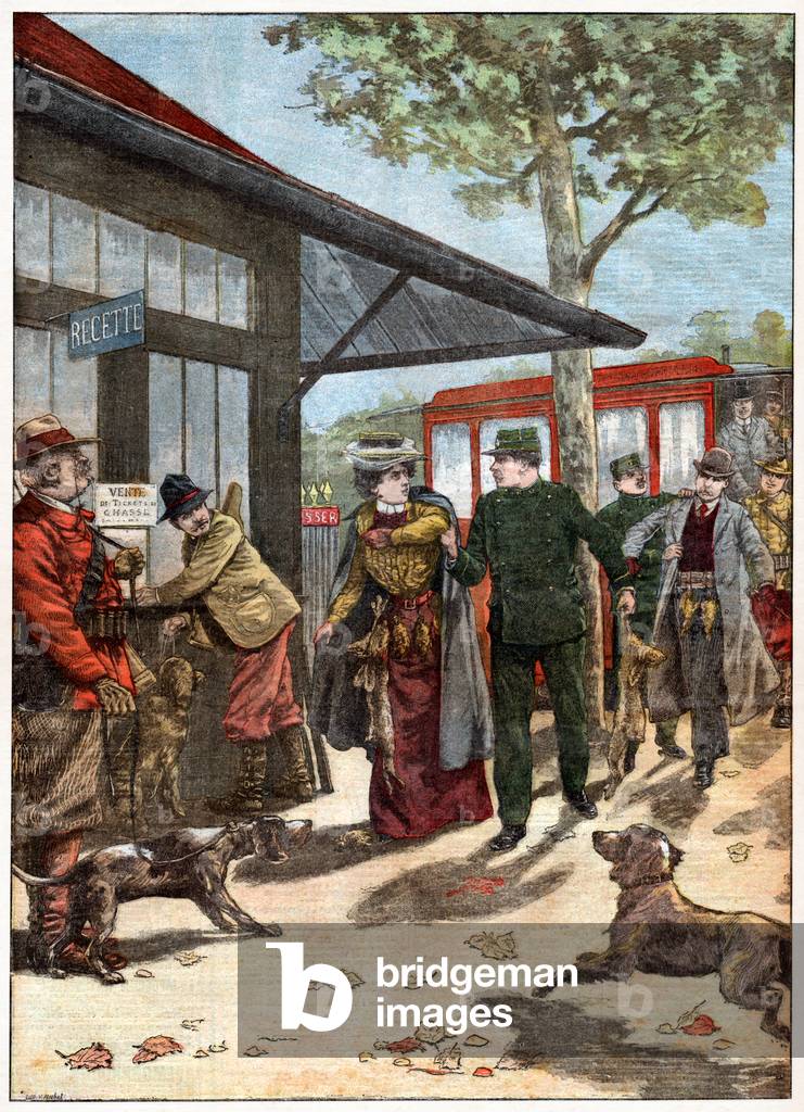 Poacher arrested by the police, 1912 (print)
