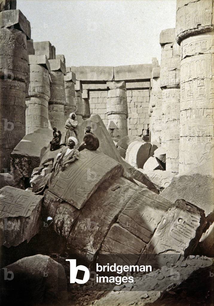 Karnak temple, c.1900 (b/w photo)