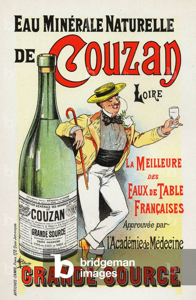 Food and Beverage. Couzan, mineral water. Poster by Albert Guillaume (1873-1942), France, c.1890-95 (poster)