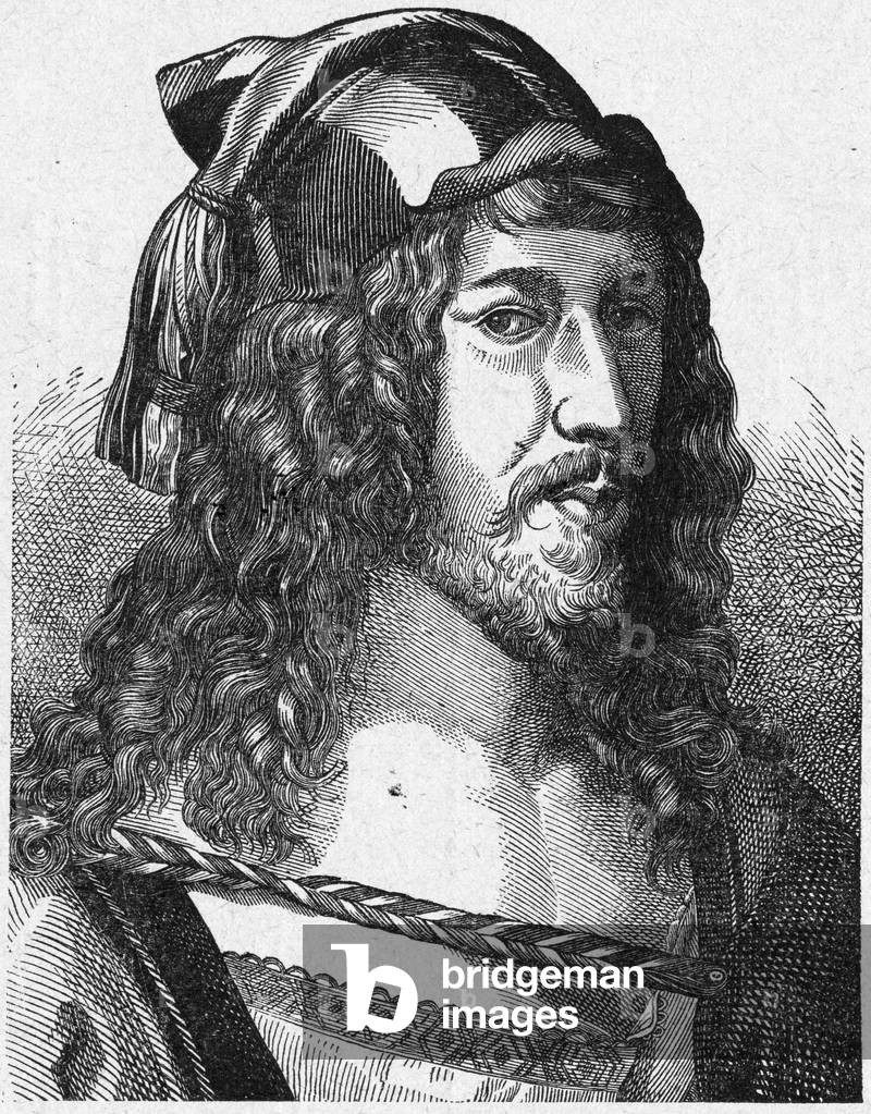 Albrecht Durer, after his self-portrait, 19th century (engraving)