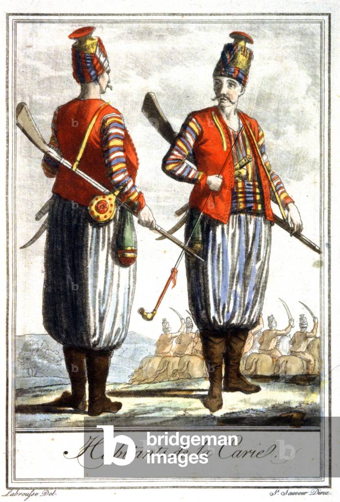 Inhabitants of Caria, Asia Minor, 1810 (engraving)