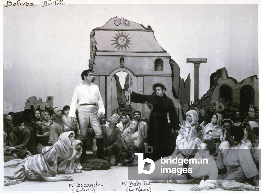 Bolivar and the monk, 1936 (photo)