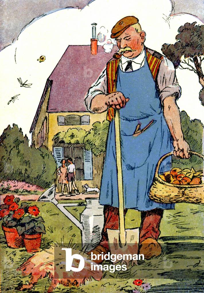 Farmer in his garden, 1932 (illustration)