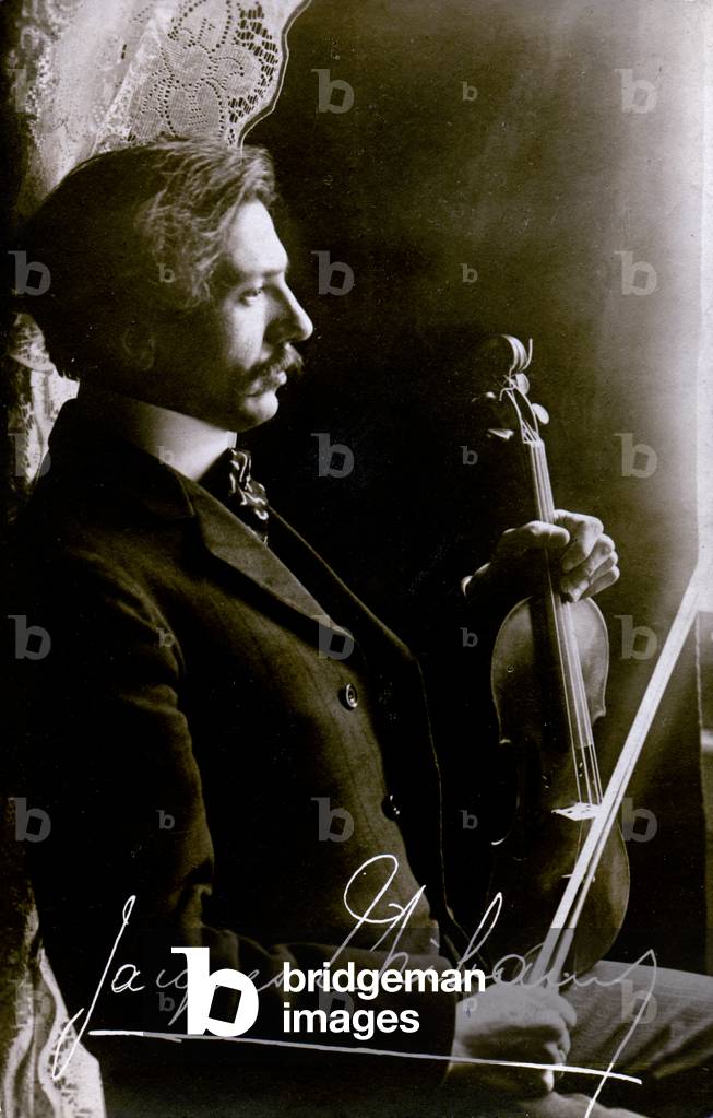 Music. The french violinist Jacques Thibaud. Photo with signature, France, c.1910-20 (b/w photo)