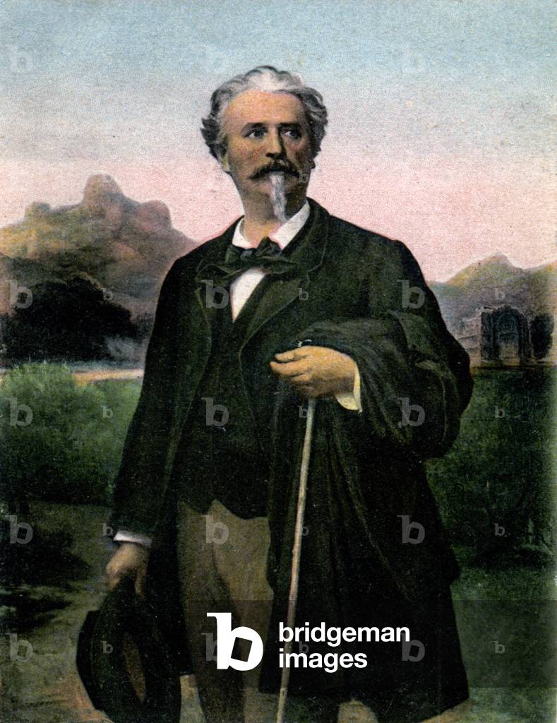 Literature. The french writer Frederic Mistral. Photo, France, 1889. (postcard)