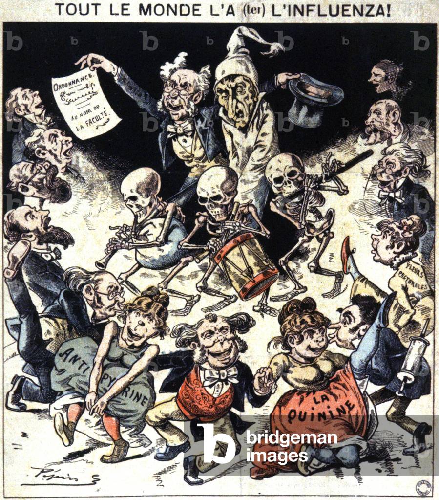 Everybody has the influenza, 1890 (cartoon)