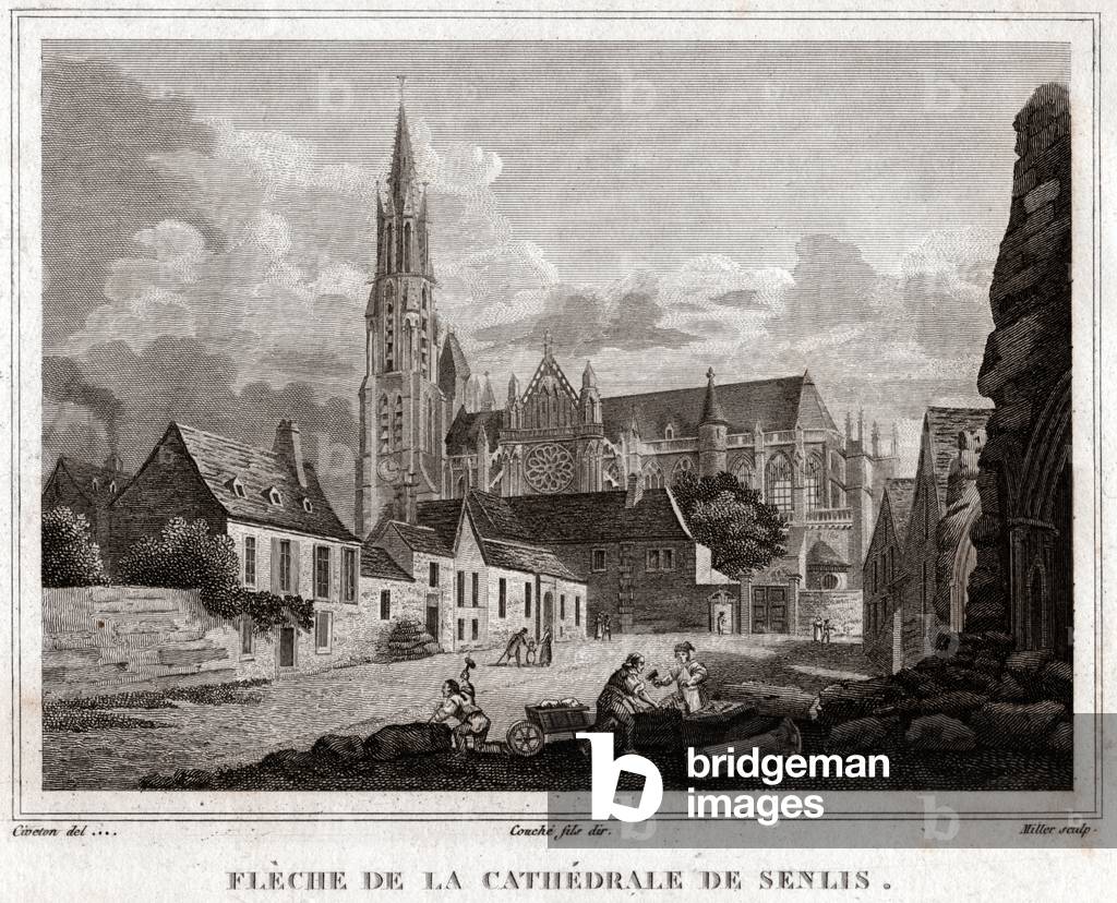 Senlis Cathedral. (engraving, ca. 1840)
