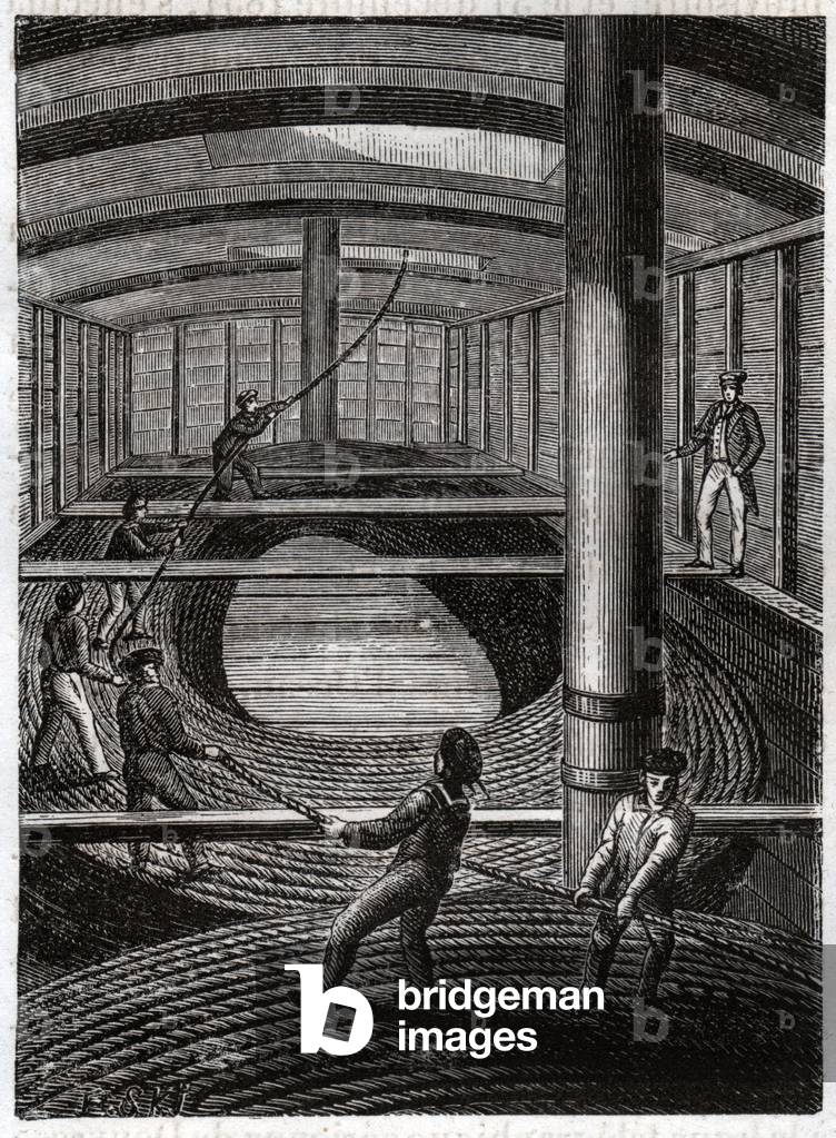 Cable telegraphique sous marin. Telegraphic undersea cable.