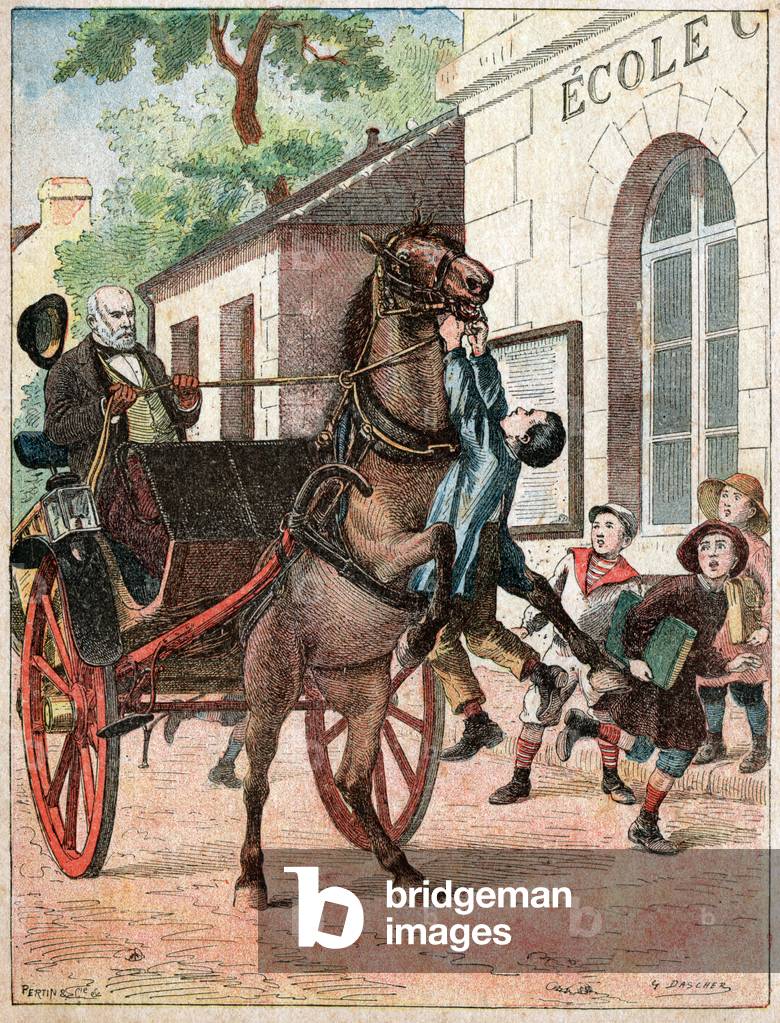 Accident de fiacre. Horsecar crash.