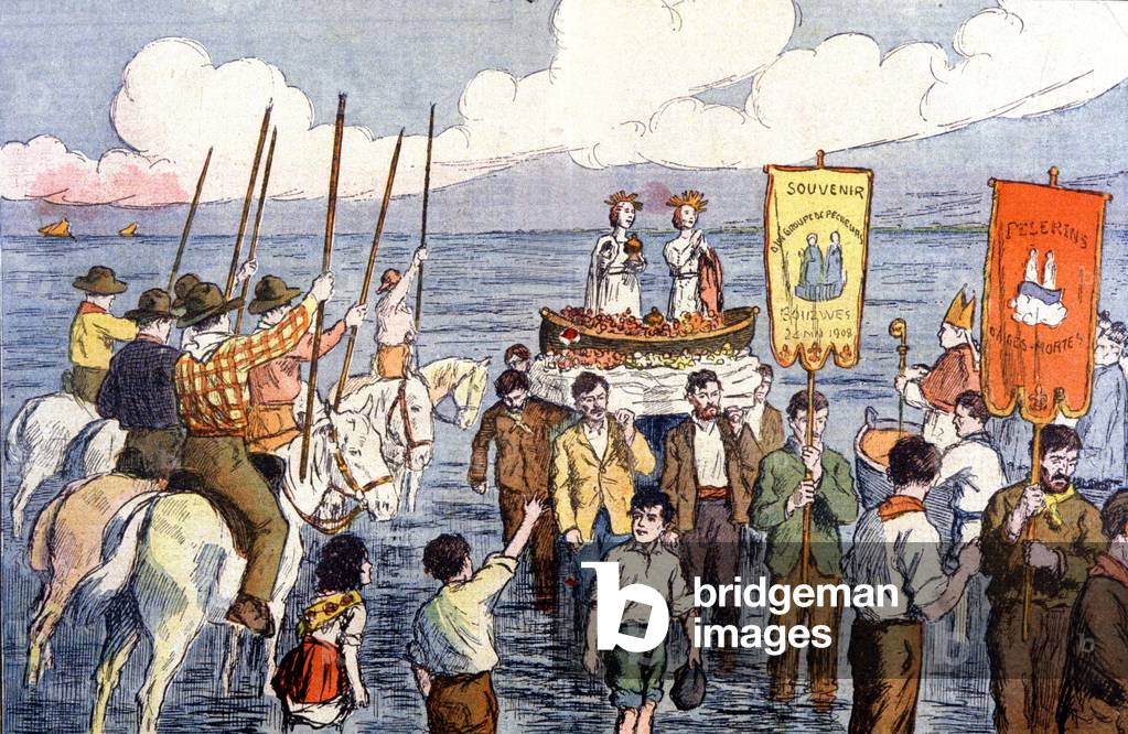 Pilgrimage of gypsies in Saintes Maries de la Mer, 1936 (illustration)