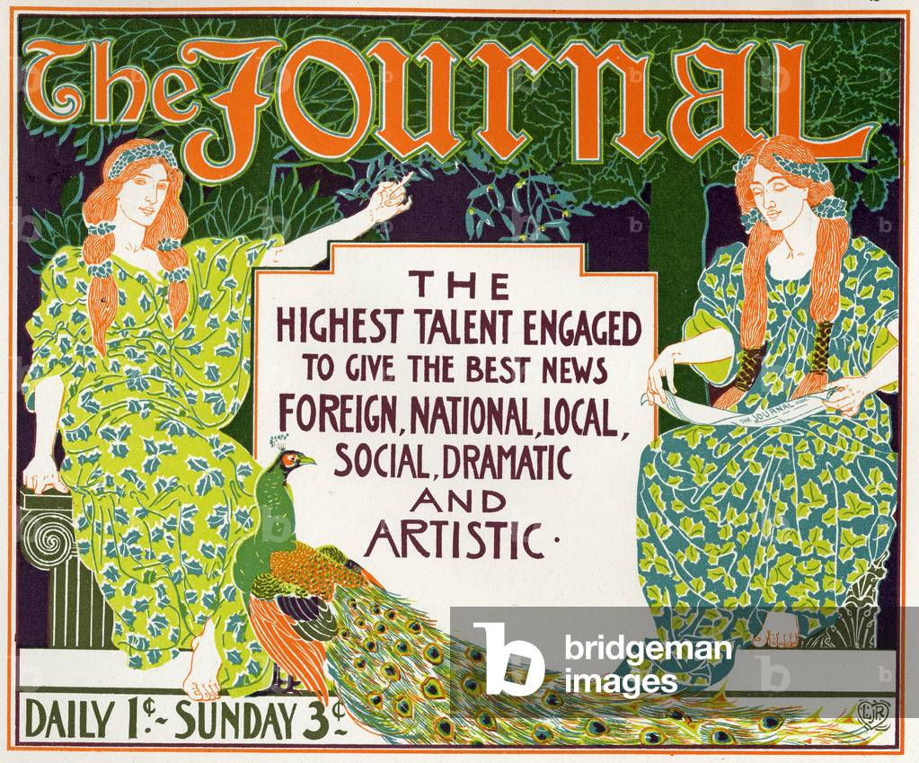 Literature. The Journal (newspaper). Poster by Louis Rhead, USA, 1896. (poster)