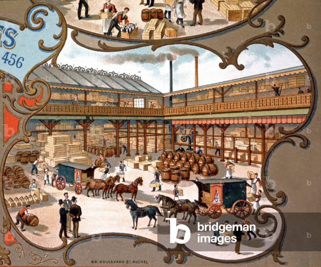 Transport of beer barrels, c.1890 (illustration)
