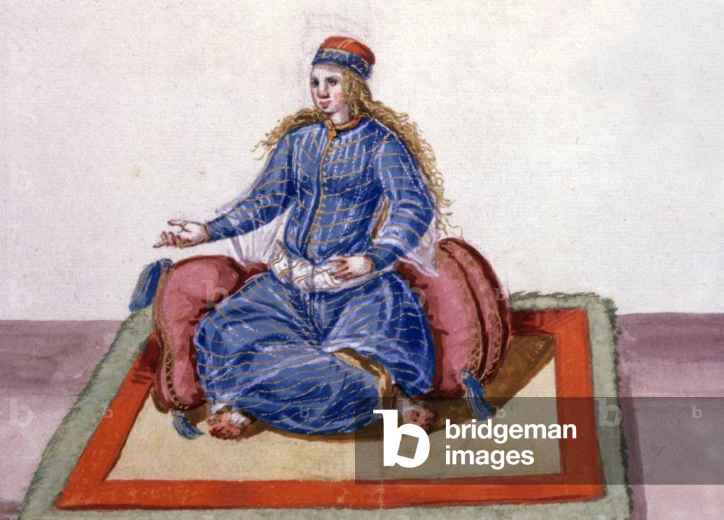 A favourite in the court of the Ottoman Sultan, c.1600 (watercolour)
