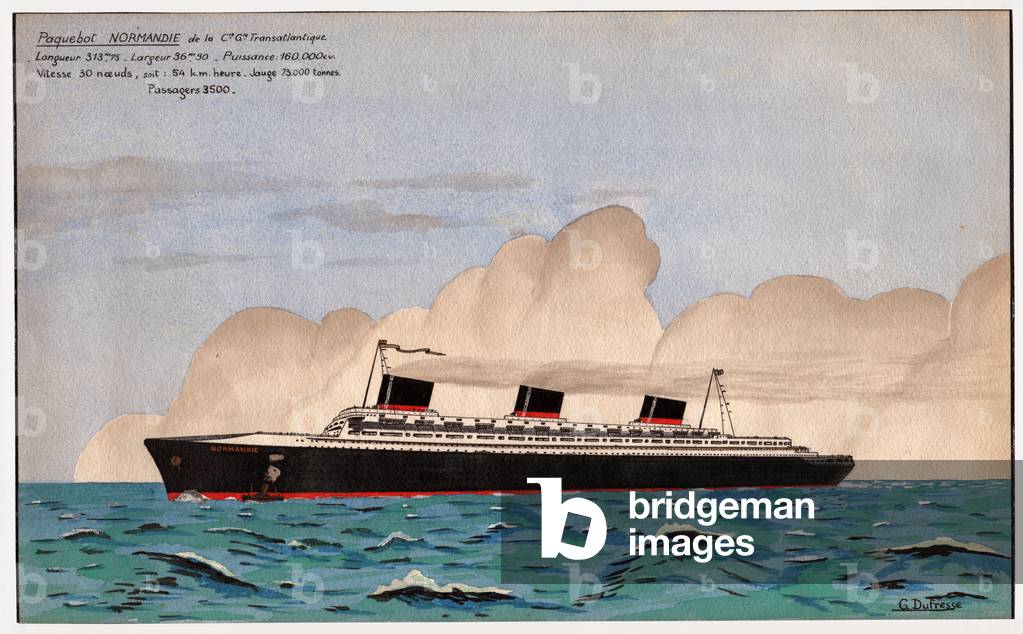 The liner Normandy. c.1935 (gouache)