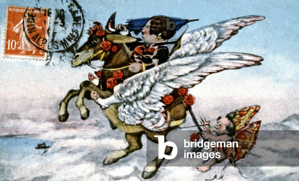 Madame Carnaval's float at the Nice carnival, 1909 (postcard)