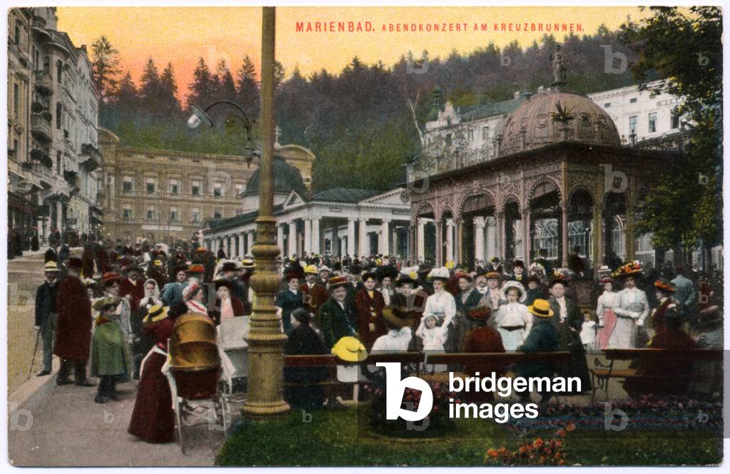 Concert in the spa of Marienbad, Czech Republic, c.1920 (postcard)