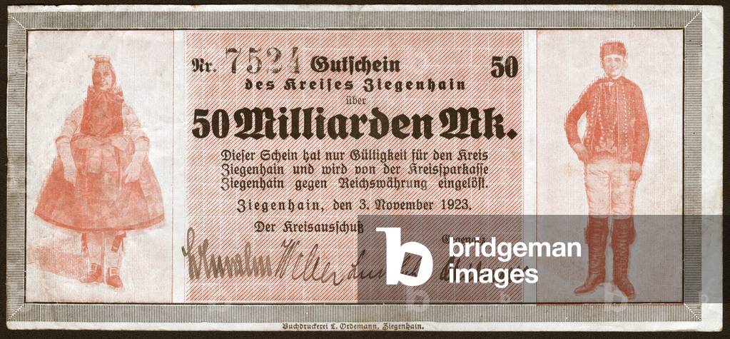 50 Billion Mark note. (engraved 1923)