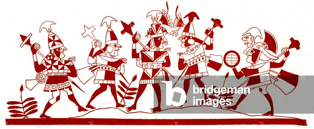 Inca war scene, 1880 (engraving)