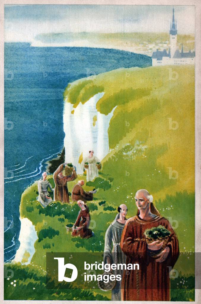 Benedictine liquor. (Illustration, circa 1930)