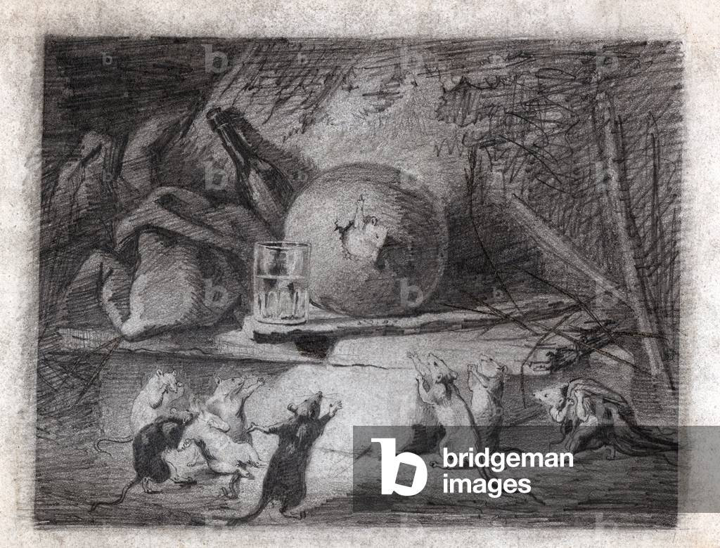 The Rat that withdrew from the world, circa 1870 (drawing)