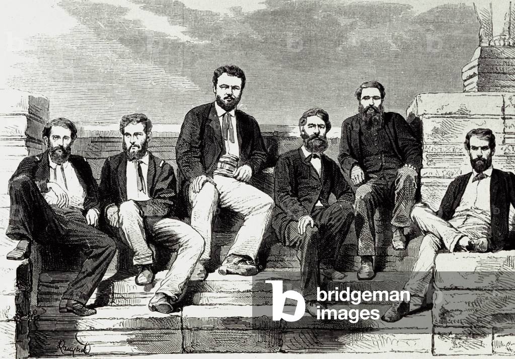 French expedition of Garnier in Angkor, 1866 (engraving)