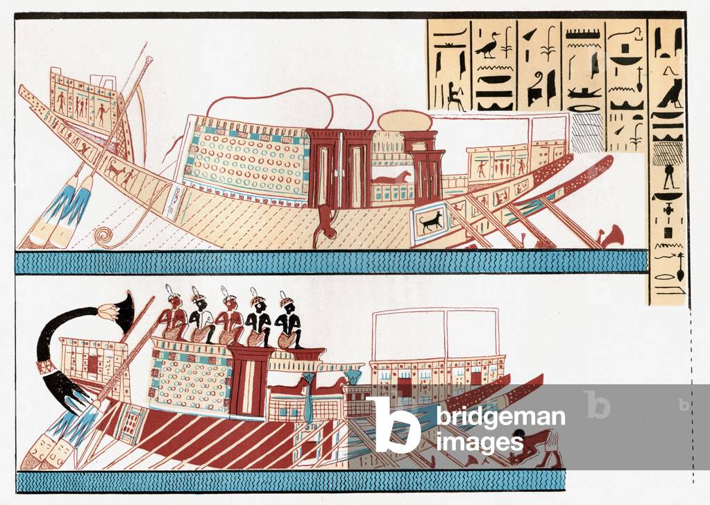Ships in the Ancient Egypt, 1849 (illustration)