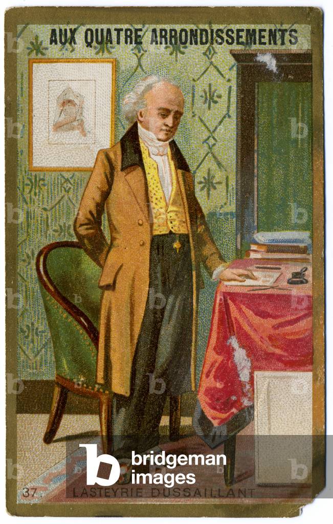 Science. The french agronomist Charles Lasteyrie du Sailant. Imagery from the Parisian Department Store: Aux Quatre Arrondissements, France, c.1900 (postcard)